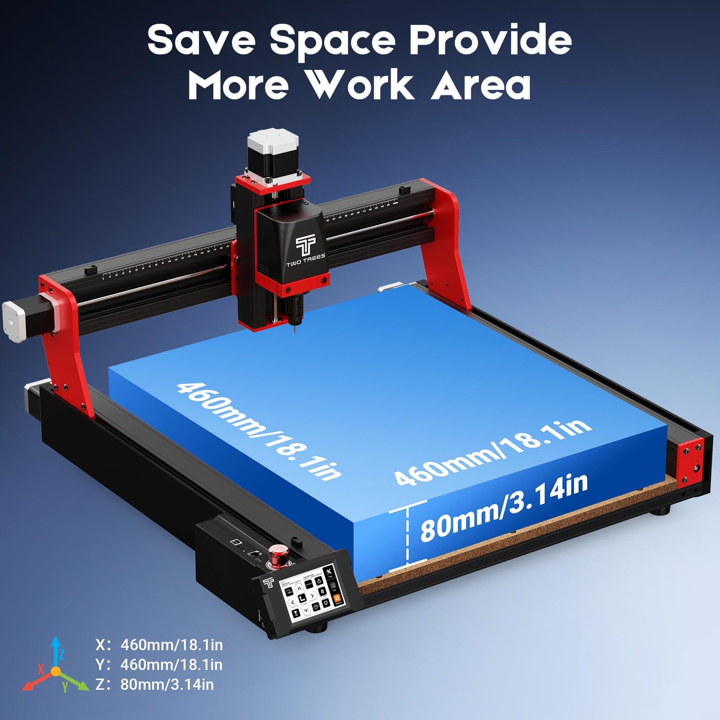 Twotrees TTC450 Pro All-Metal CNC Router Machine with NEMA 57 Stepper Motor 3.5" Touch Screen,Upgraded 3 Axis Engraver Machine, Engraving Milling Machine for Wood Acrylic Aluminum Carving Cutting