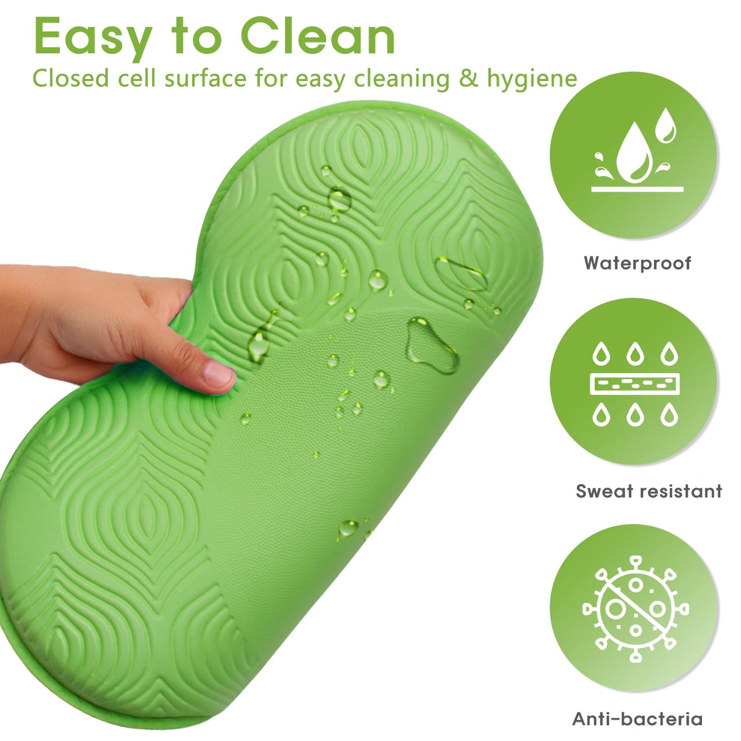 MBHKRRS 2 Pack Yoga Knee Pads Mat Set - Extra Thick Foam Kneeling Pad Cushion for Knees, Elbows, Wrists, Head - Yoga Essentials for Women Men, Non-Slip Pilates, Meditation, Floor Workouts(green)