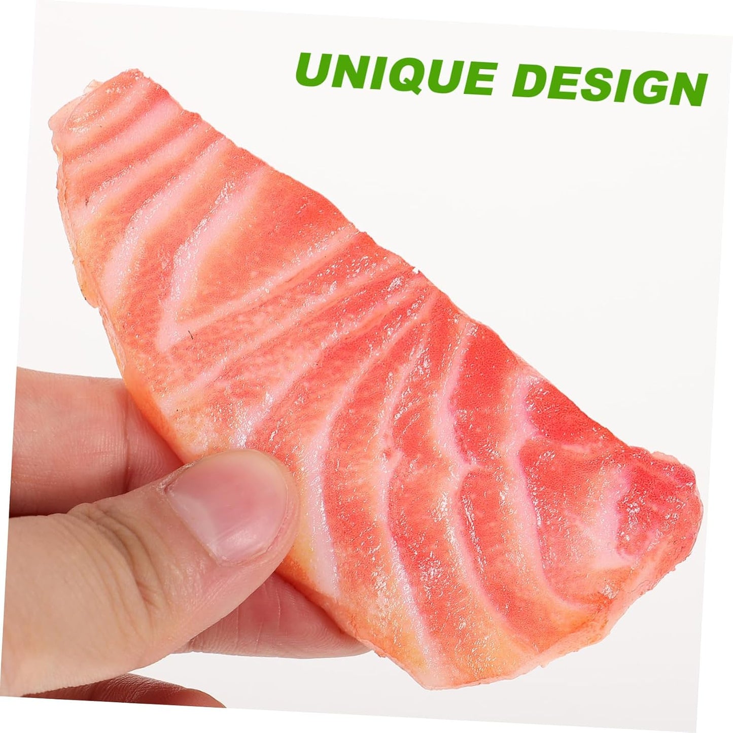 2pcs TOYANDONA Lifelike Salmon Slice Prop Model Realistic Artificial Salmon for Food Display Photography Early