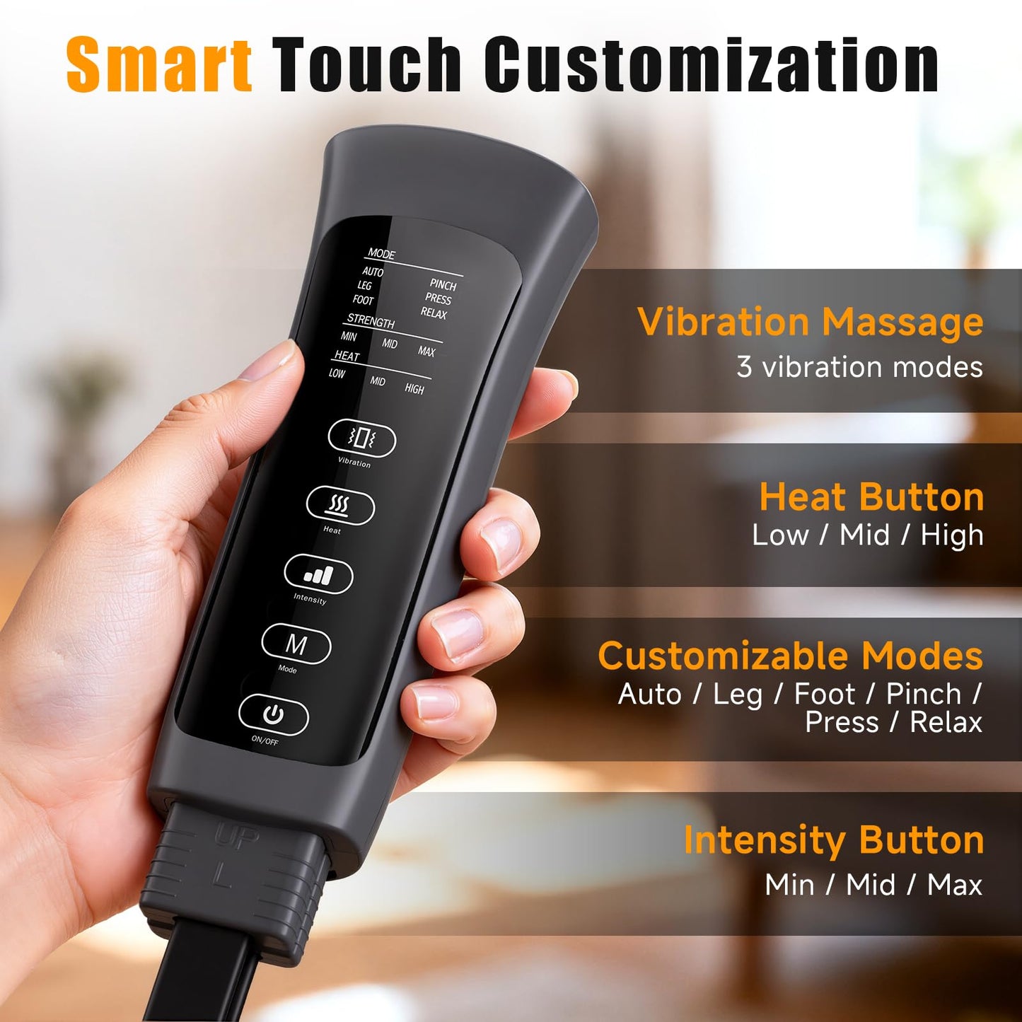 Banspol Leg Massager with Heat and Compression, Foot and Calf Massager for Circulation and Pain Relief, Compression Boots with Handheld Controller, 6 Modes 3 Intensities, Gift for Mom Dad