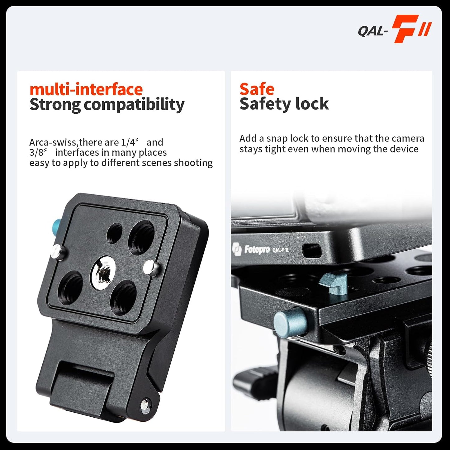 Fotopro Camera L Bracket Vertical Horizontal Switching Quick Release Plate for Canon Nikon Sony DSLR Monopod Stabilizer