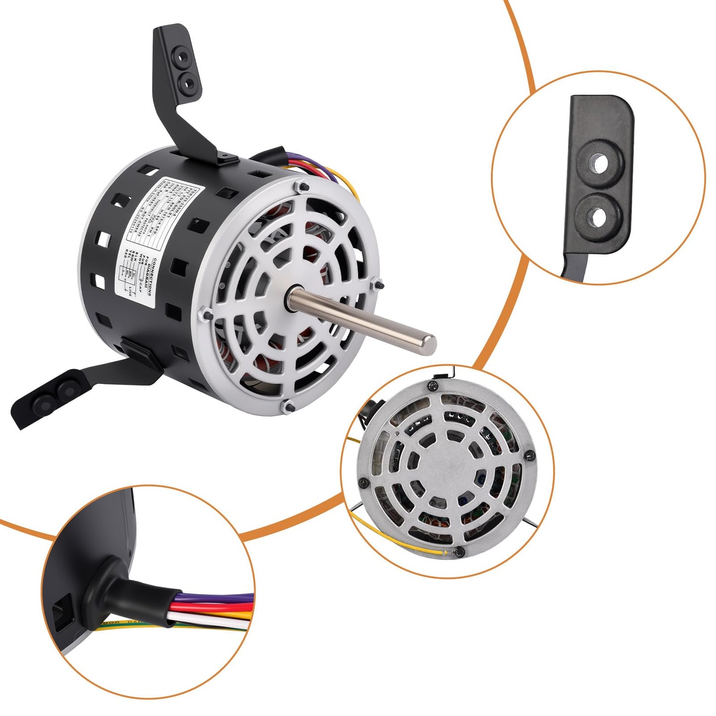 60L21 Blower Motor Replacement for Lennox 60L2101, 10M11, 81M39, 43M58 Armstrong Ducane Allied Concord Models Furnace Fan Motor 1/3 HP, 115V, 1075 RPM, 4-Speed