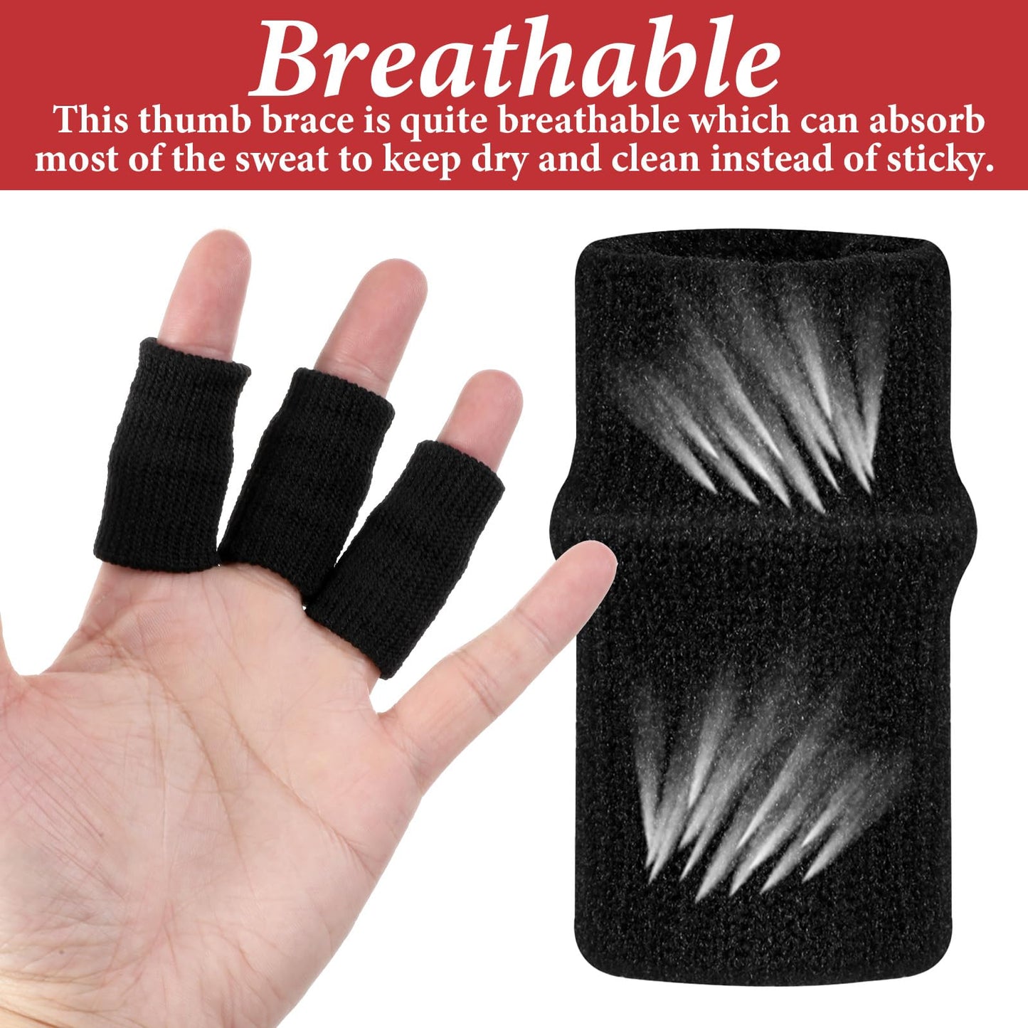 Ouligay 20 PCS Finger Sleeves Black Sport Finger Brace Protector Compression Sleeve Breathable Elastic Thumb Sleeves Thumb Splint Brace Support for Basketball, Golf Sports Aid Support