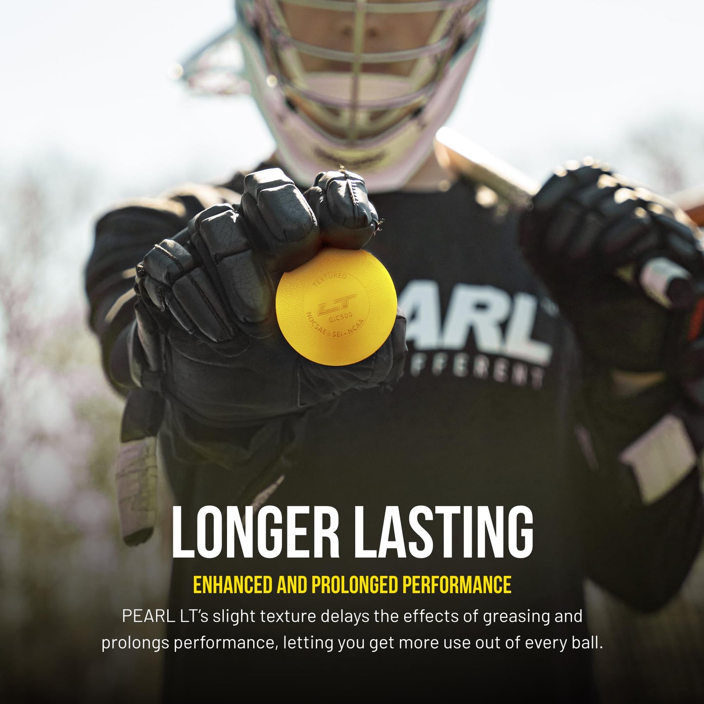 Pearl LT Textured Lacrosse Balls by Guardian Innovations, 10 Pack - SEI Certified Meet NOCSAE Standards for Games. Official Game Balls of Top NCAA Programs, Tournaments and Leagues - Yellow