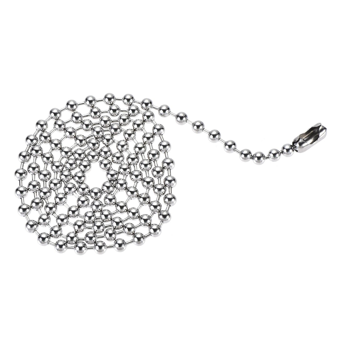 uxcell Pull Chain Extension 3.28 Ft Stainless Steel 6mm Beaded for Light Fan