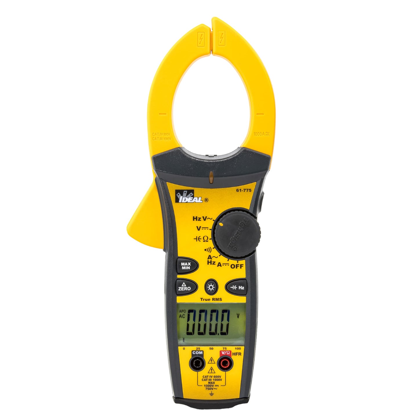 IDEAL INDUSTRIES INC. 61-775 1000 Amp TightSight Clamp Meter AC/DC with TRMS, True RMS Current and Voltage, CATIII for 1000V, CATIV for 600V