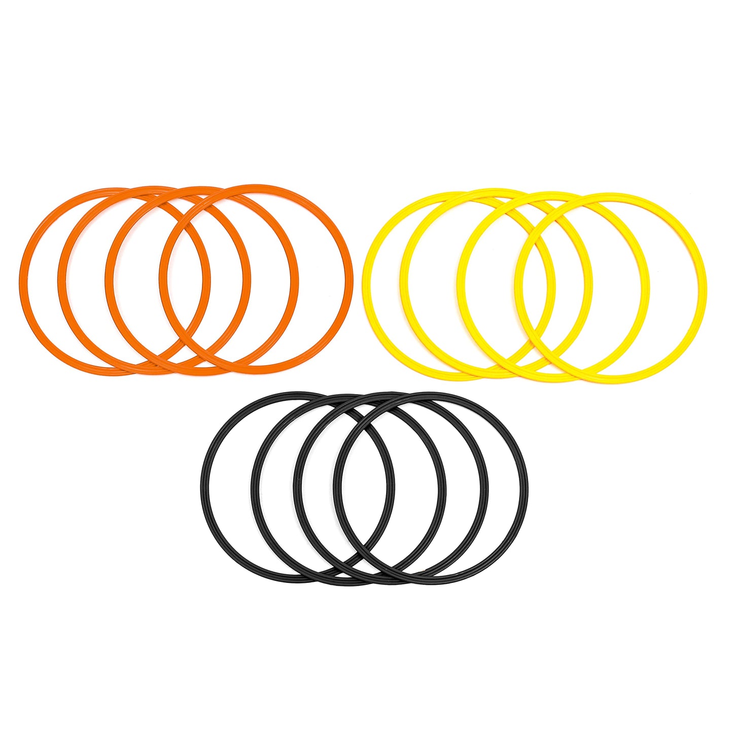 Trademark Innovations Speed & Agility Training Rings - Set of 12-16" Outer Diameter (Yellow/Orange/Black)