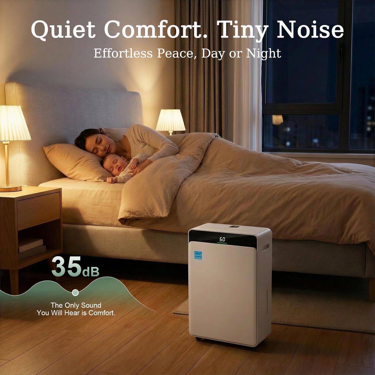 Ludatido 2026 Upgraded ENERGY STAR Dehumidifier, 80 Pint/Day, 5000 Sq.Ft for Whole Home & Basement, 1.72 Gal Tank, 35dB Quiet, Child Lock, Sleep/Fan/Dry Modes, 24H Timer & Auto Continuous Drain