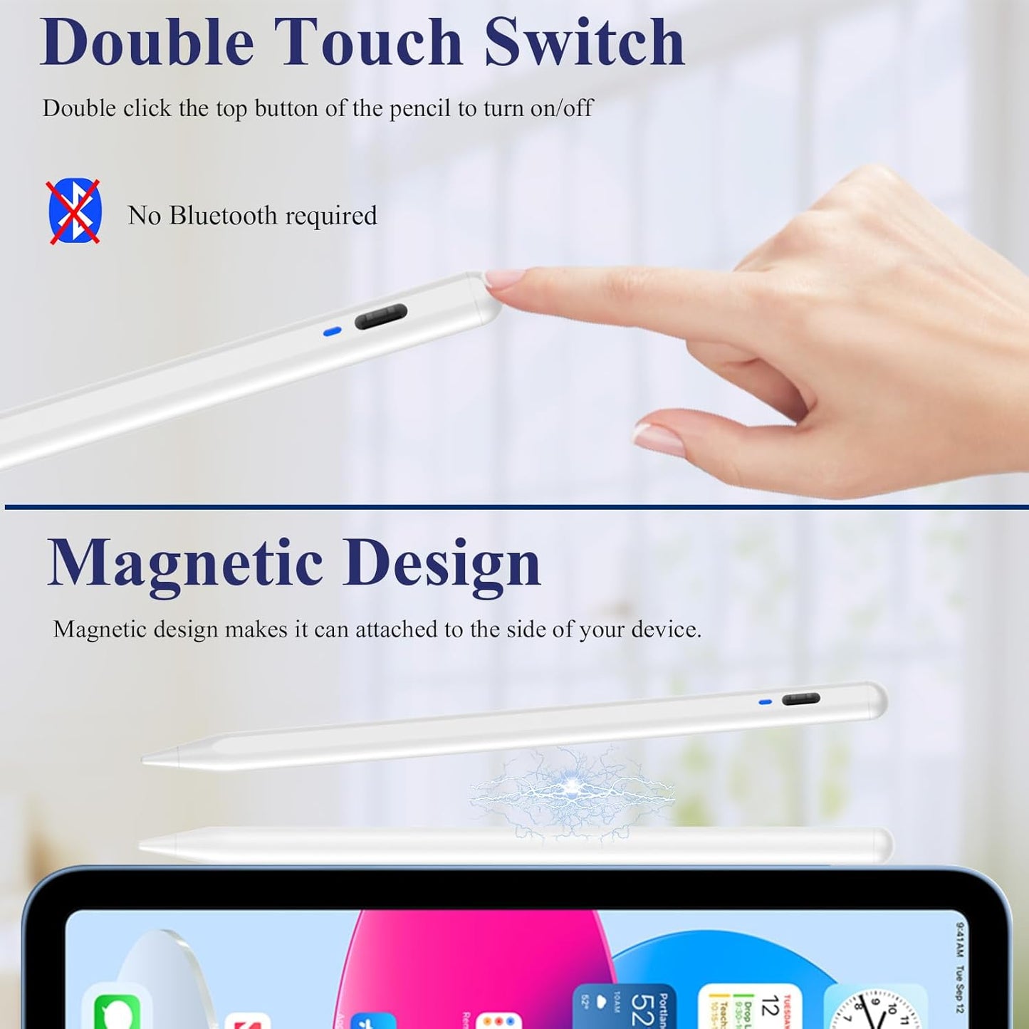 CMARS Stylus Pen for Android, POM Tip Magnetic Phone Pencil, Fine Point Stylus Pens for Touchscreen, Digital Tablet Pen