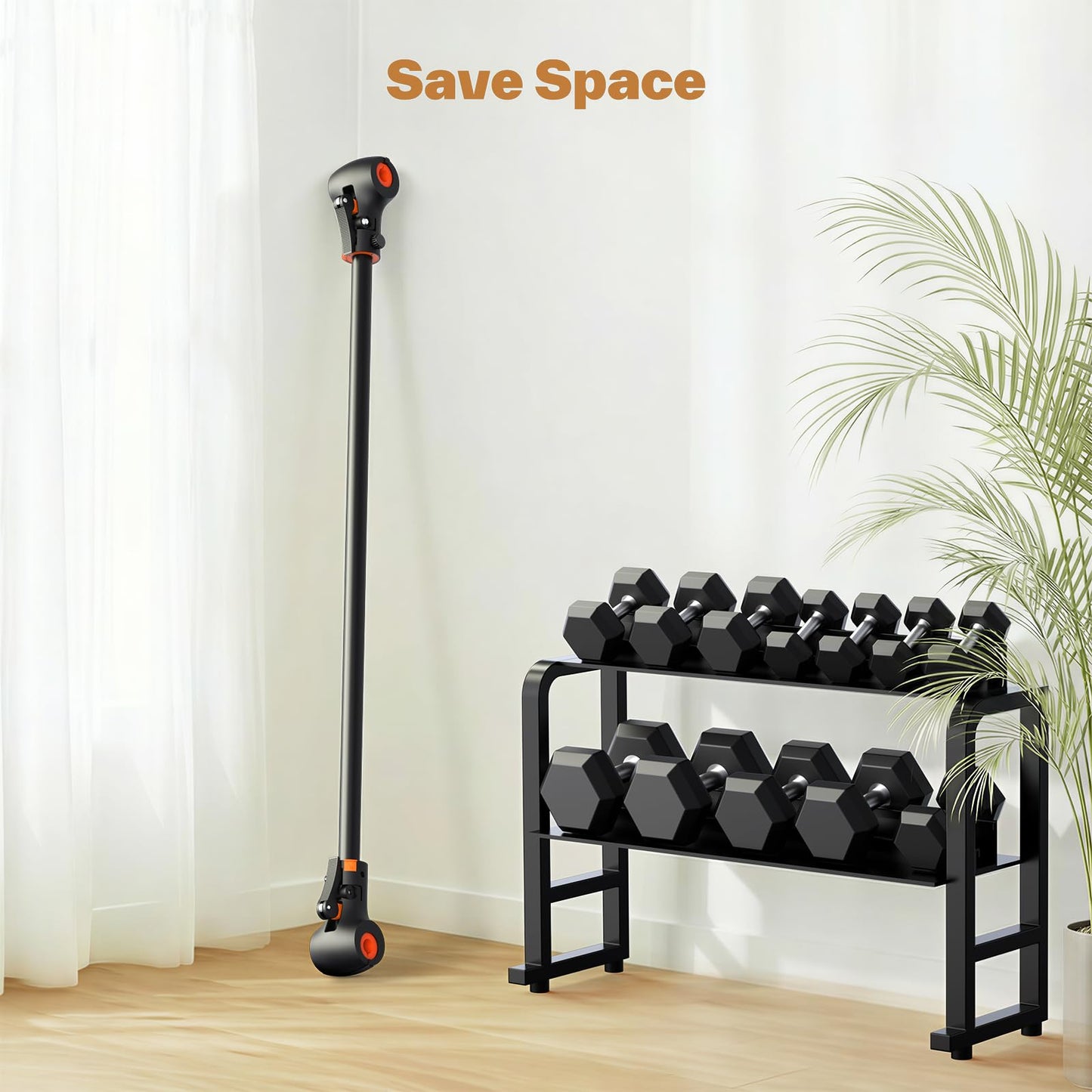 Sportneer Dumbbell to Barbell Converter Bar — Heavy-Duty, Adjustable Fit, Tool-Free Setup, Up to 200 lb Capacity, barbell converter Bar for Squats, Bench Press, Deadlifts, Home Gym
