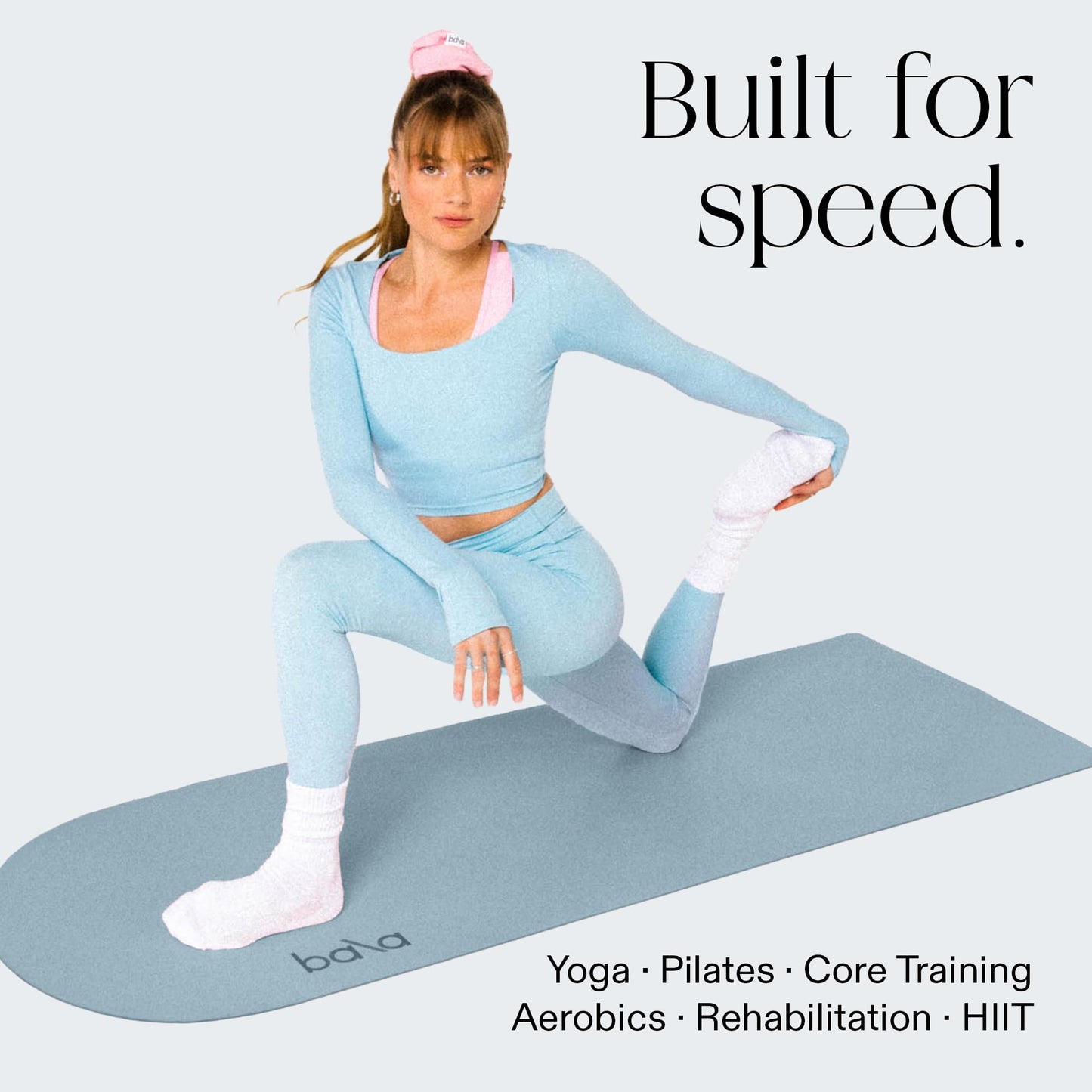Bala Yoga Mat for Home Gym, 5mm (Sea) - Non Slip Exercise Mat for Home Workout, Stretching, Pilates, Aerobics & Floor & Fitness Work Out - Indoor Exercising Mat