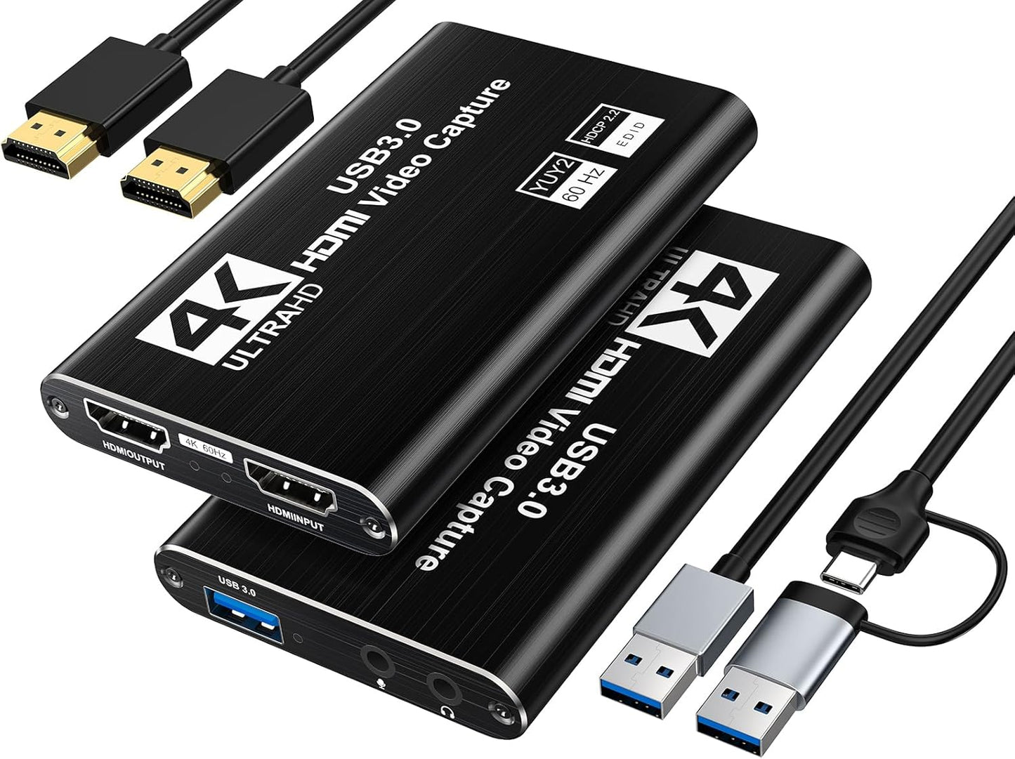 XIIXMASK 3.0 4K 1080P 60FPS/2K 30FPS PS5/Camera/PC Video Capture Card, USB Capture Card HDMI Loop-Out, Video Game