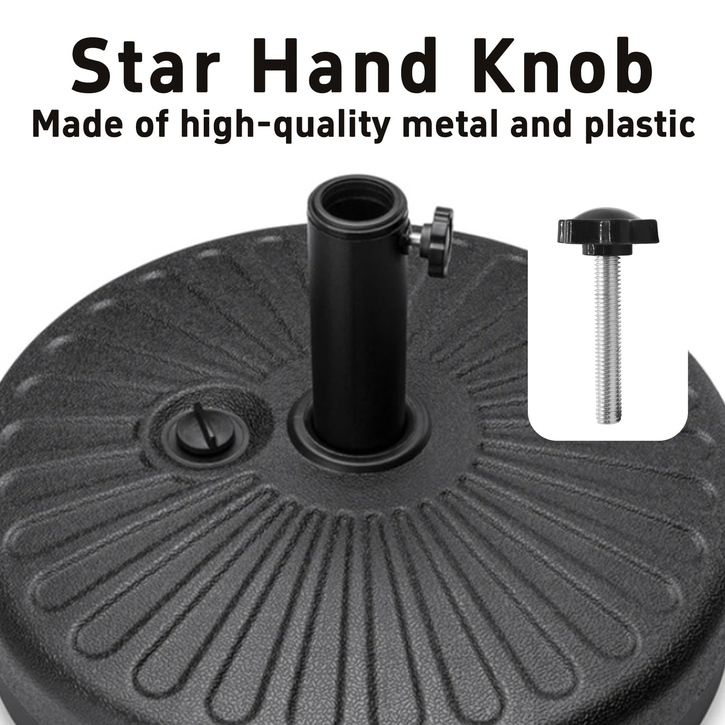 Runseaway 4Pcs M8 x 50mm Star Hand Knob Tightening Screws, Plastic Clamping Handle, Threaded Male Replacement Knob for Umbrella Base, Machines, Furniture, Tool Accessories