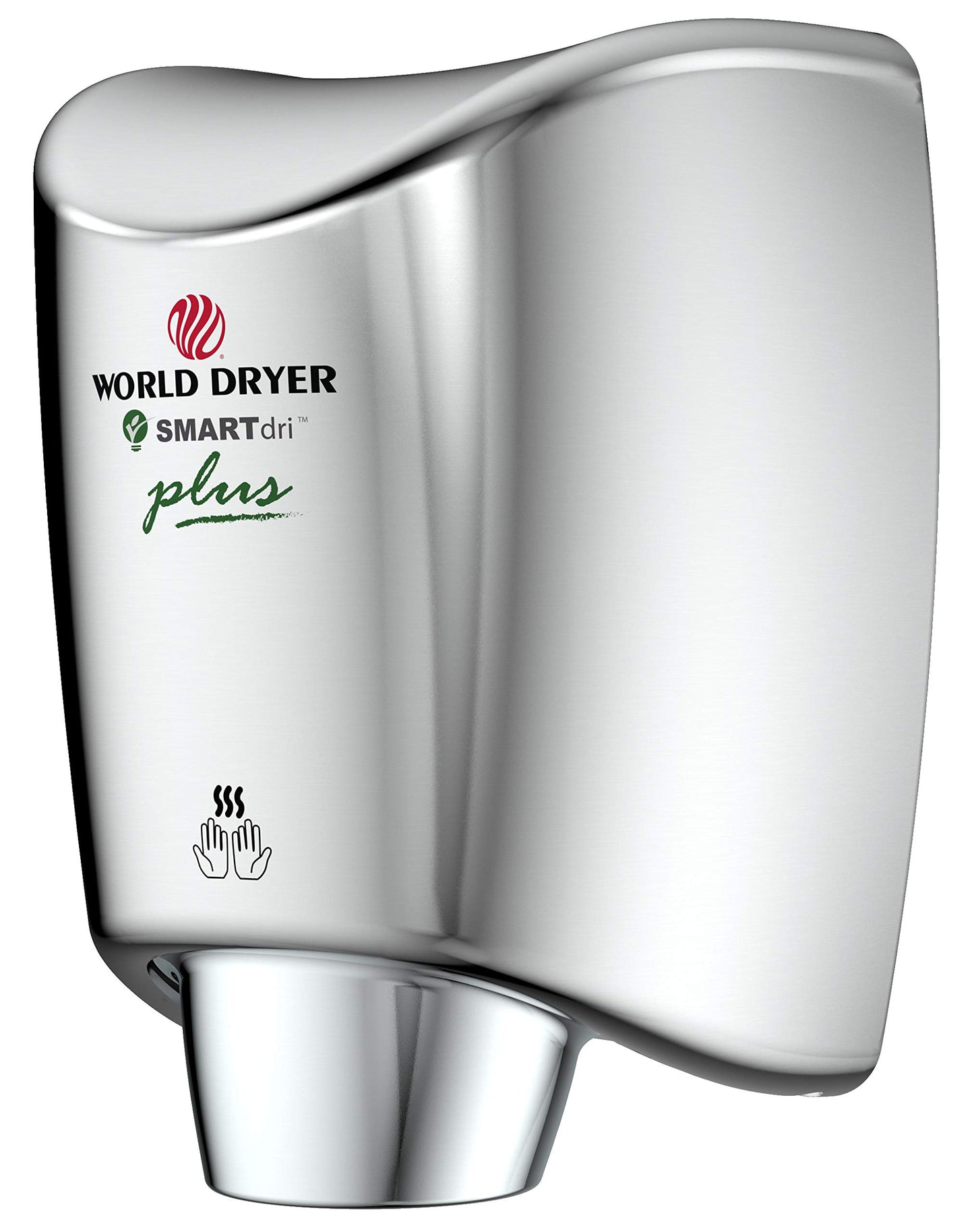 World Dryer K-972P SMARTdri Plus High Efficiency Intelligent Automatic Hand Dryer Hand Dryer in Polished Stainless Steel, Single Port Nozzle, 110-120V
