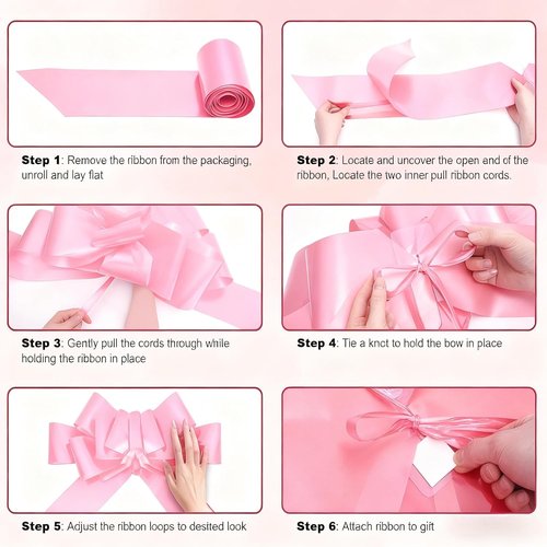 GYDbow 30 Inch Giant Pink Car Bow - Extra Large Pull Bow for New Car Gifts & Celebrations