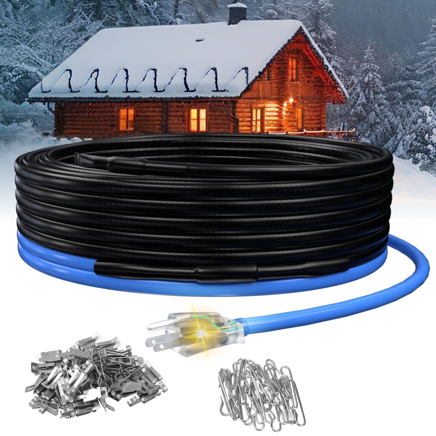 TOPDURE 240ft 5w/ft Roof Heat Tape, Constant Wattage, CSA ETL Certified, Perfect for Ice Dam Control on Roofs and Gutters, 120V