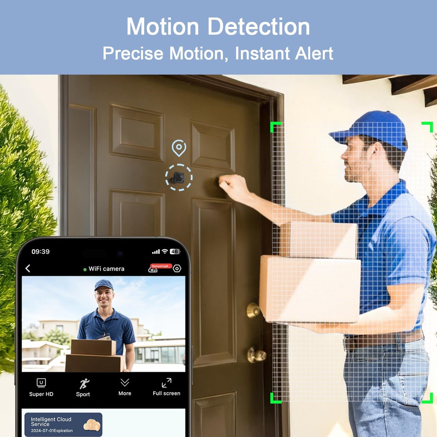 Shibet Hidden Camera, Mini Nanny Cam Wireless with Free Cloud Storage, WiFi & Offline Recording, Motion Detection