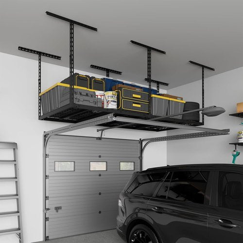 Jusgym Overhead Garage Storage Rack - Heavy Duty Metal | Height Adjustable 26"-40" | 450LBS Capacity