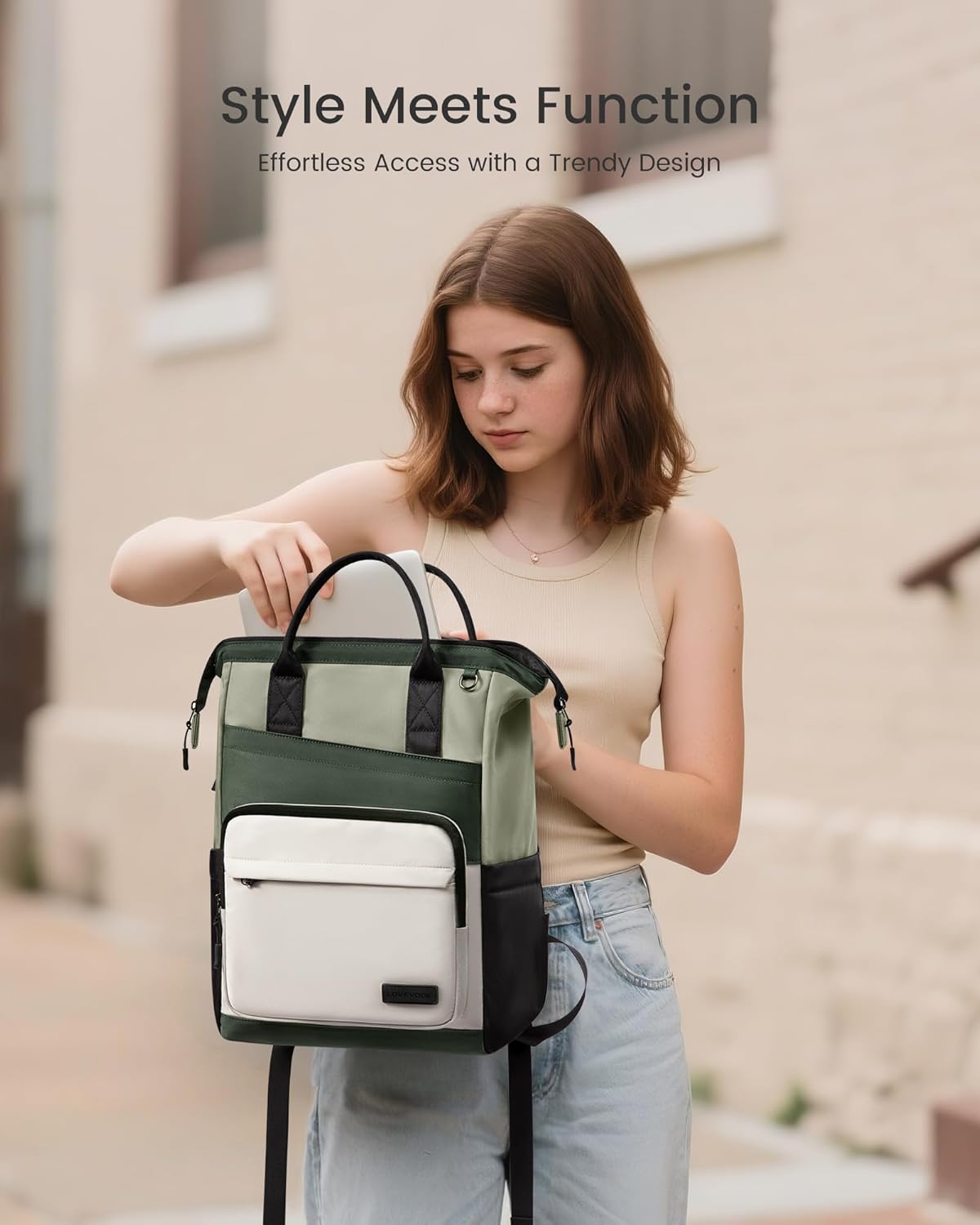 Backpack 15.6 Inch Backpack Daypack LOVEVOOK Laptop for Women, Travel for Work College Business, Water Resistant