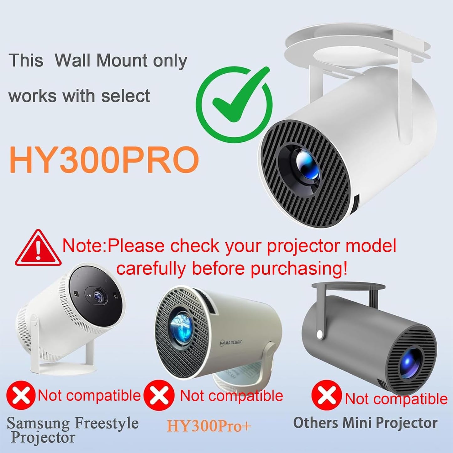 Freejia HY300 300PRO Wall Mount Compatible with Only PRO Mini Projector Ceiling Mount,HY Accessories Wall Mount Stand