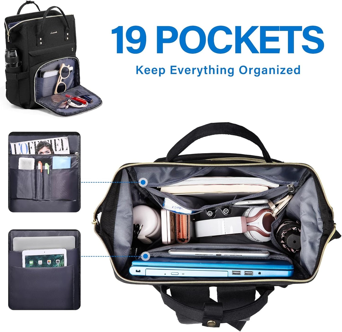 Backpack 15.6 Inch Backpack Backpack Pack LOVEVOOK Laptop Women, Work Woman for Teacher Nurse Bags, Computer College