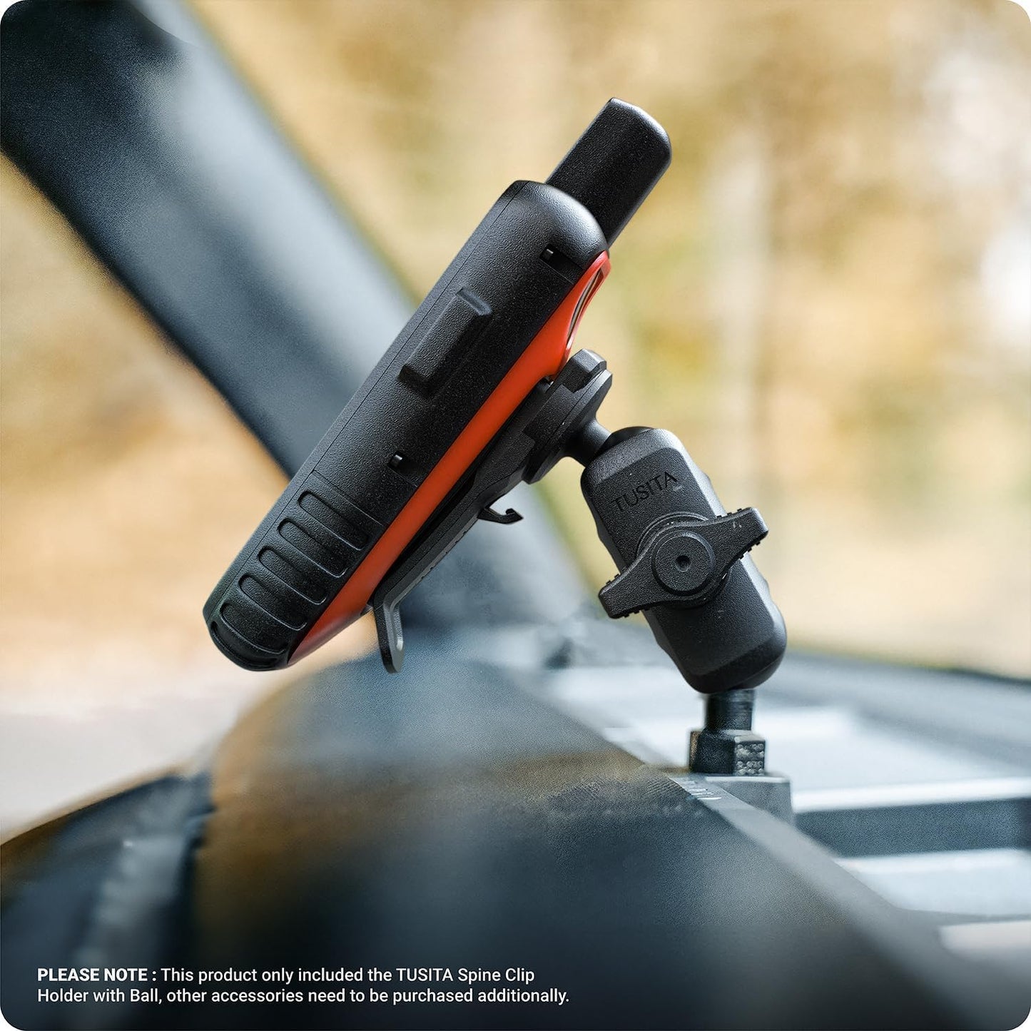 TUSITA 1" Mounts Spine Clip Holder with B Size Ball Compatible with Garmin Handheld GPS Devices