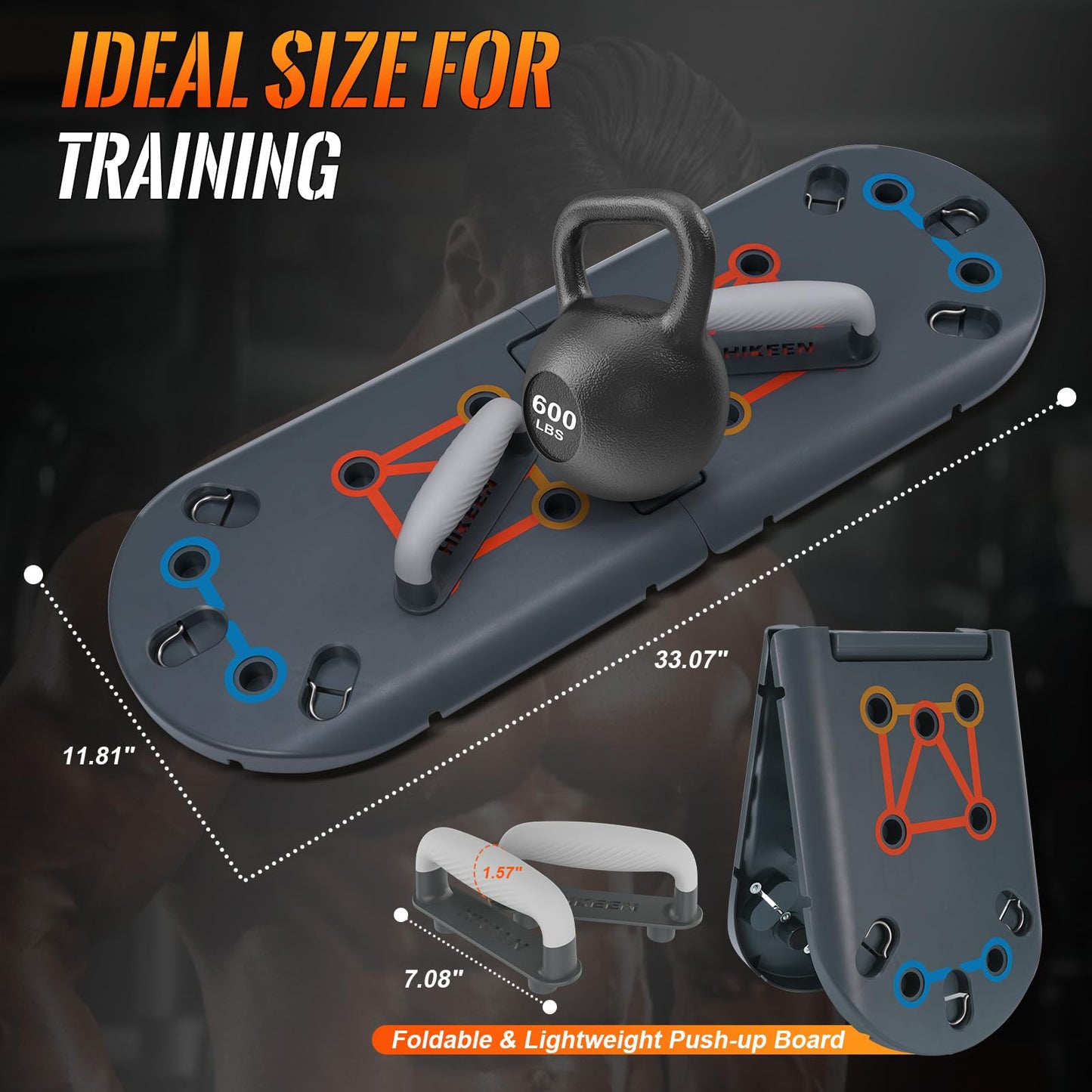 Hikeen Push Up Board - Portable Push Up Bar for Home & Travel, Multi-Functional Fitness Workout Equipment | Ideal Home Gym Equipment for Strength Training | Durable Push Up Board for Men and Women