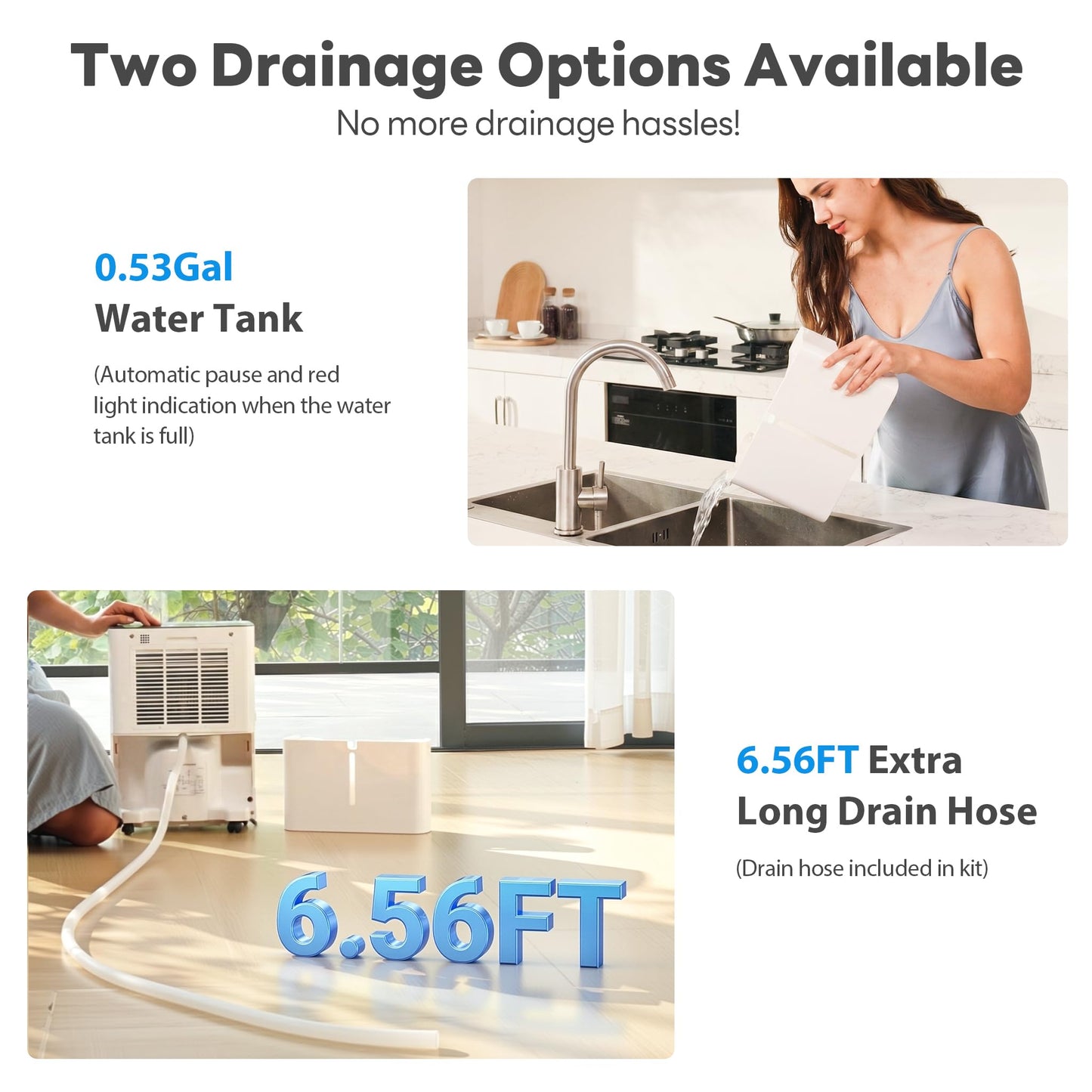 34Pint Dehumidifier for 2500Sq.Ft, Compressor Dehumidifiers for Home, Front LED Digital Humidity Display&Quiet Dehumidifier for Basement, Bedroom, Bathroom, with 6.56FT Drain Hose DH1800S