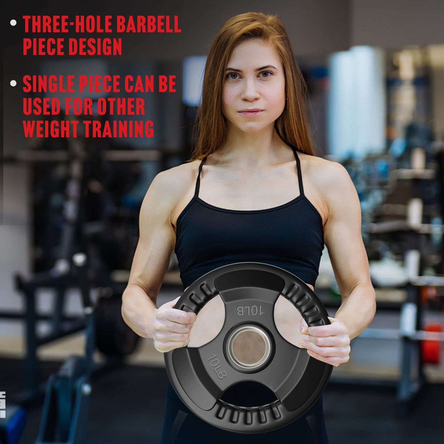 Elevens Grip Plates for Strength Training, 2-Inch/10LB Iron Weight Plates for Weightlifting and Crossfit in Home & Gym (Black-10LB), (A167)
