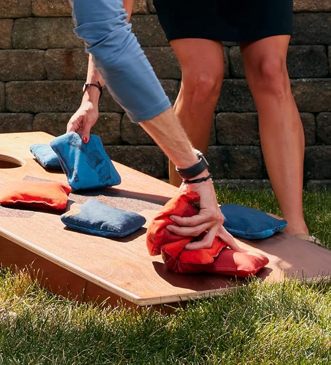 Elakai Cornhole Bags All Weather Dual Sided Slick and Stick Regulation Size and Weight Set of 4 Regulation 6 in x 6 in