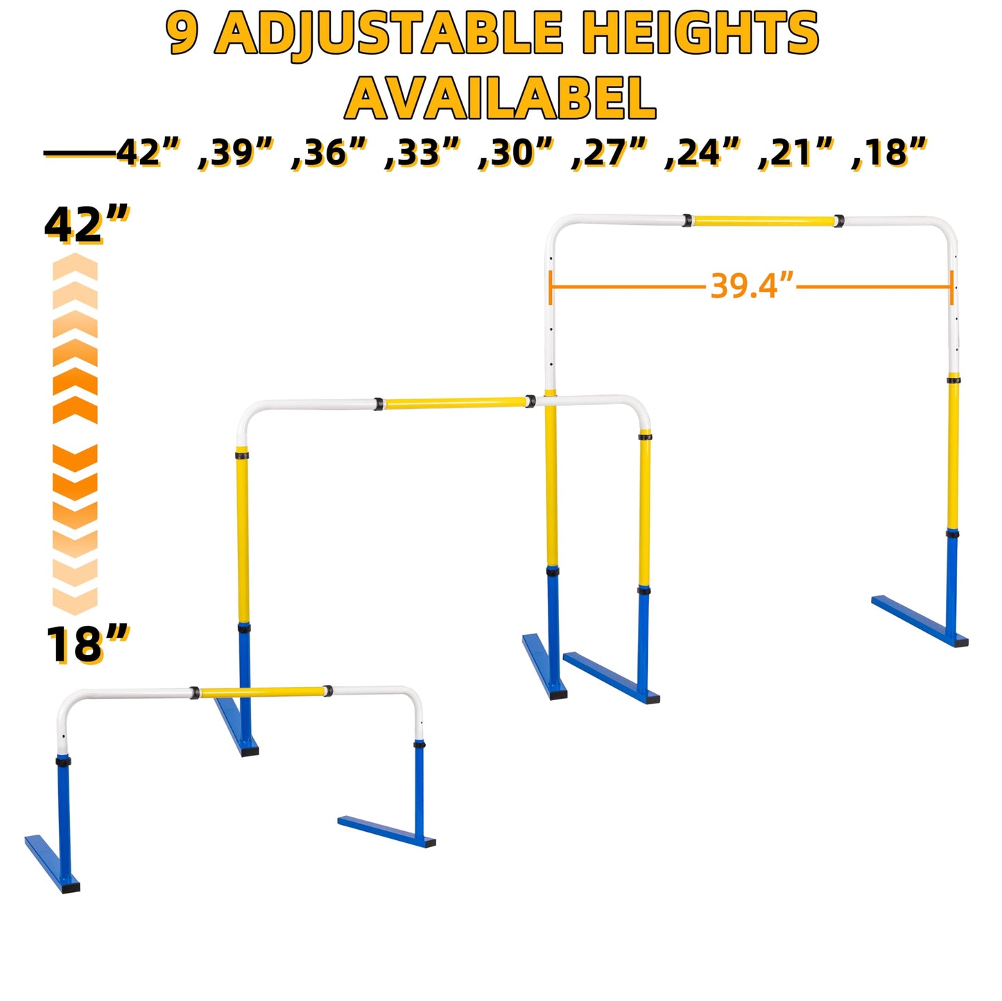 ZSHIGANMA Adjustable Height Hurdles Track and Field,Detachable Agility Speed Jumping Training Equipment for Kids,Youth and Adults,Indoor & Outdoor Use（1 Pack）