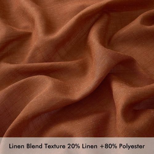 MIULEE Linen Curtains - 84 Inch Light Filtering Semi-Sheer Drapes | Terracotta 2 Panels for Living Room & Bedroom