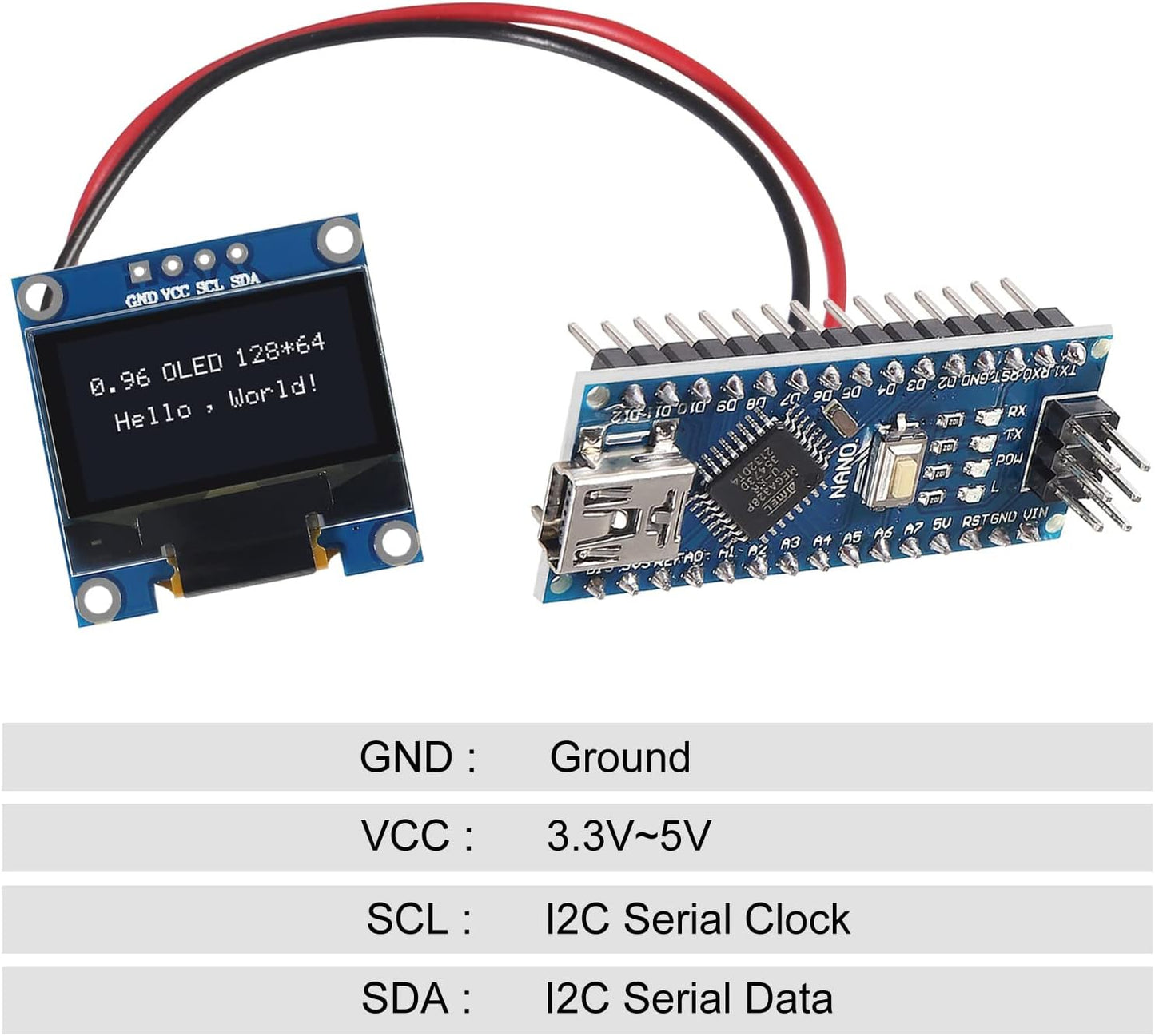AITRIP 10 0.96 inch 12864 128X64 I2C SSD1306 4 PCS OLED LCD Display Board Module IIC Driver Pins Compatibile