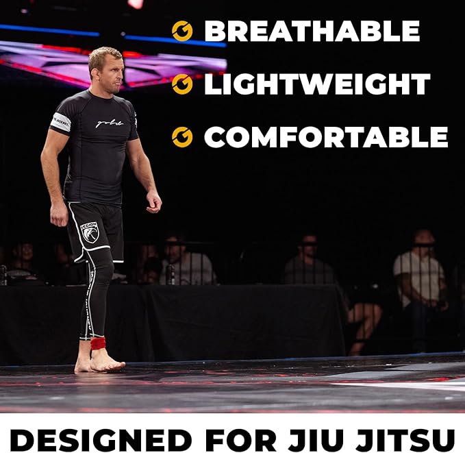Gold BJJ Jiu Jitsu Spats - Base Layer for Gi and No-Gi Grappling - Martial Arts Pants