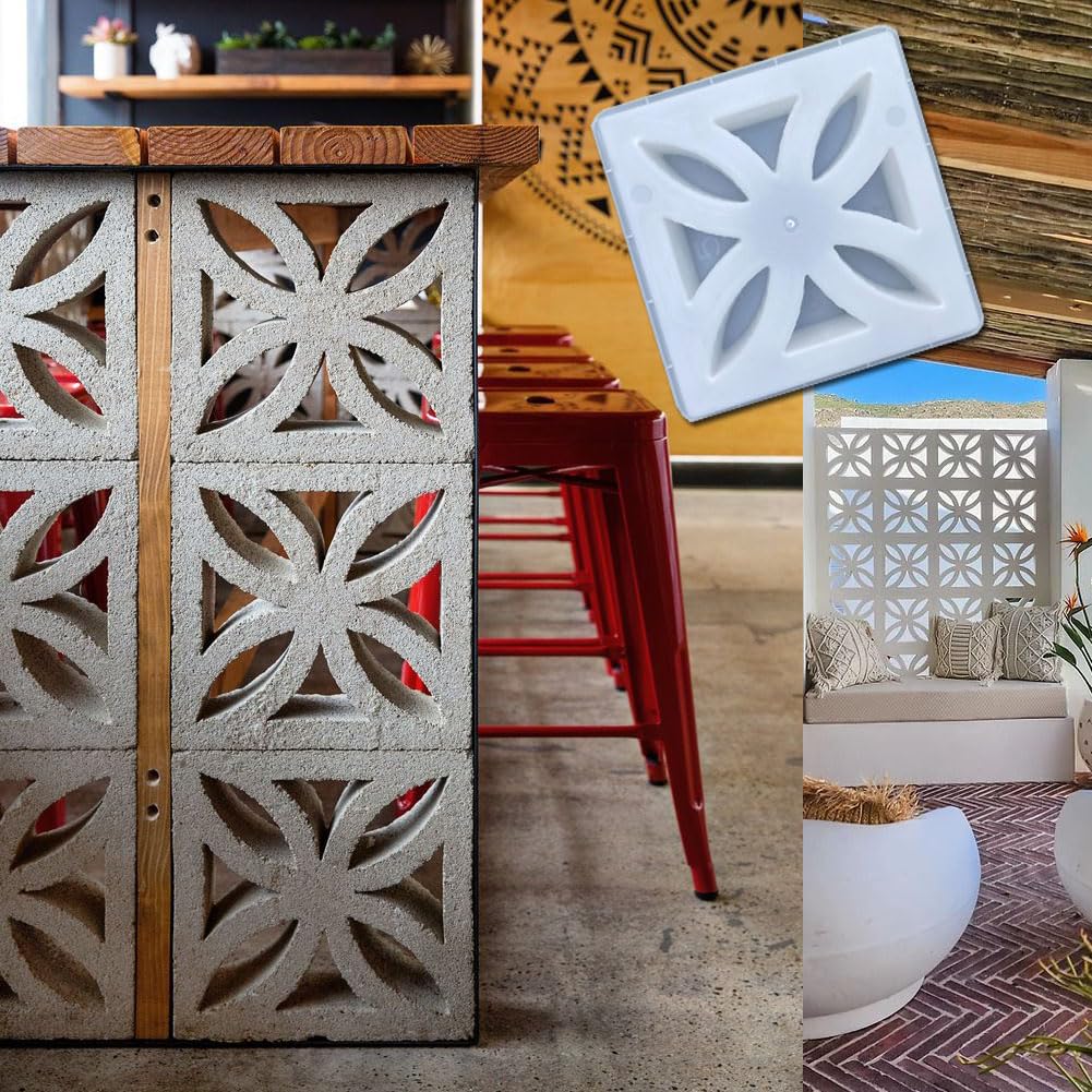 LCMOLDS Windmill Breeze Brick Concrete Molds and Forms for Wall Decoration DIY Cement Furniture