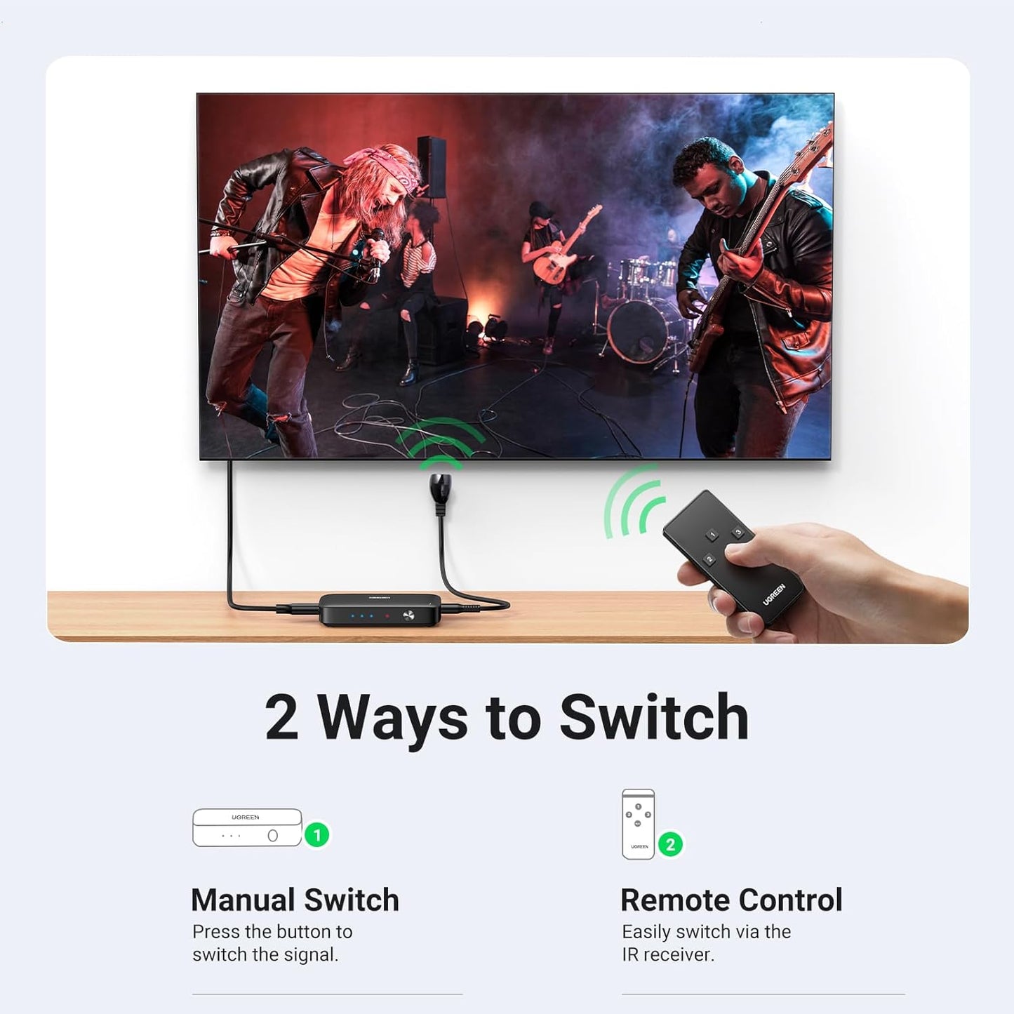 UGREEN 3 1 4K 3D HDCP1.4 3 4K 30Hz, 2 PS5 PS4 HDMI Switch in Out HDMI Splitter with Remote Supports HDR CEC HDMI Port