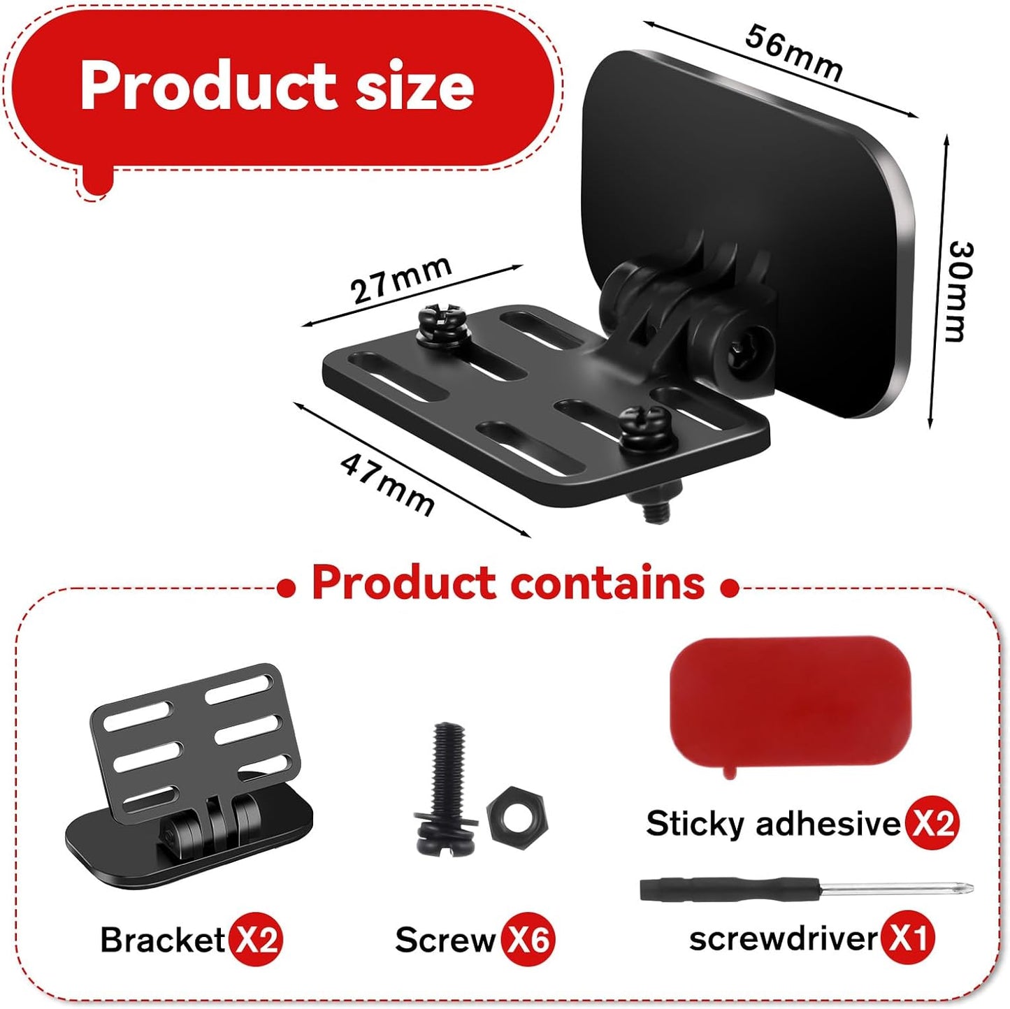 Xthrotsenk 2 Pcs Rear Camera Holder Universal Rear View Camera Rear Window Mount Back Windshield Backup Camera Mount