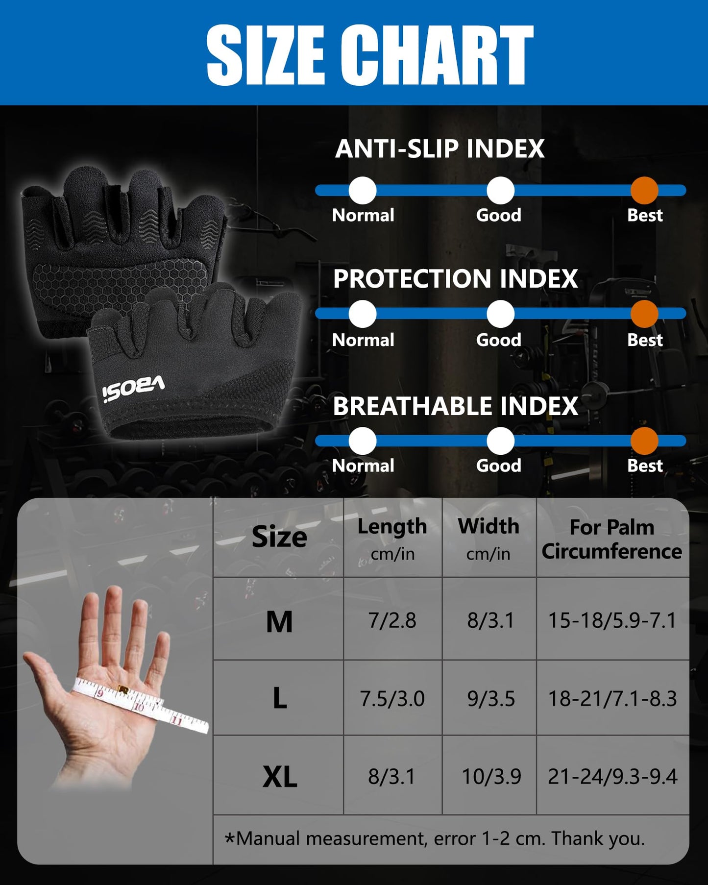 FitDA Weight Lifting Gloves, Short Micro Workout Gloves for Men & Women, Grip Pads with Full Palm Protection,Great for Weightlifting,Gym,Cross Training,Powerlifting (Black-L)