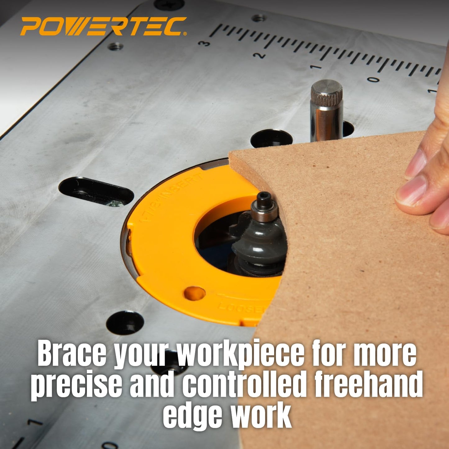 POWERTEC UT1010C Heavy Duty Steel Folding Work Stand with Router Tabletop, Aluminum Insert Plate and Router Table Fence System