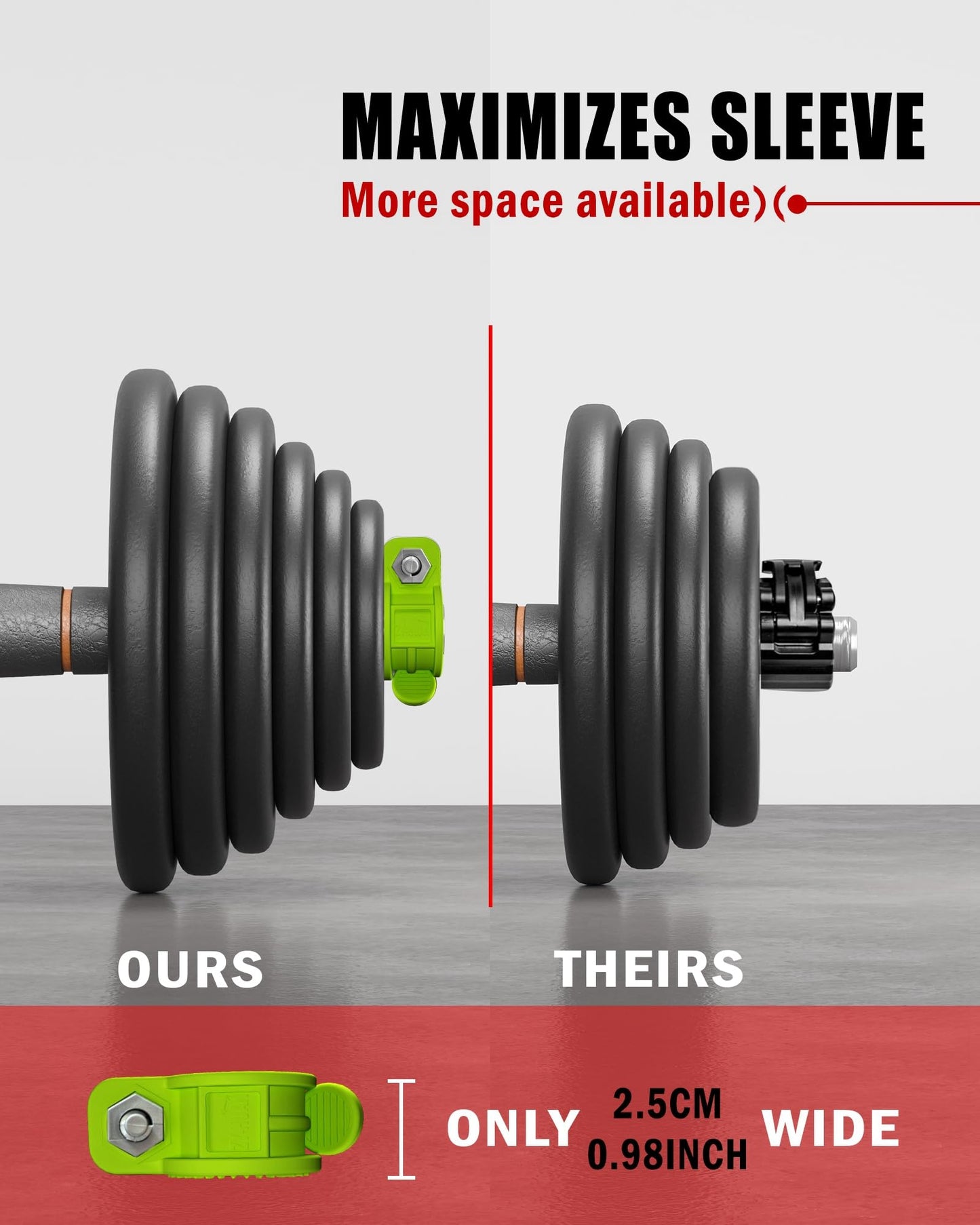 ZY-HUAN mini Barbell Clips 1 inch I Multi-Size Adjustable Barbell Collar I 1 inch Barbell ClampsIQuick Release Weight Clips Pair of Locking for Dumbbell Bar (Green)