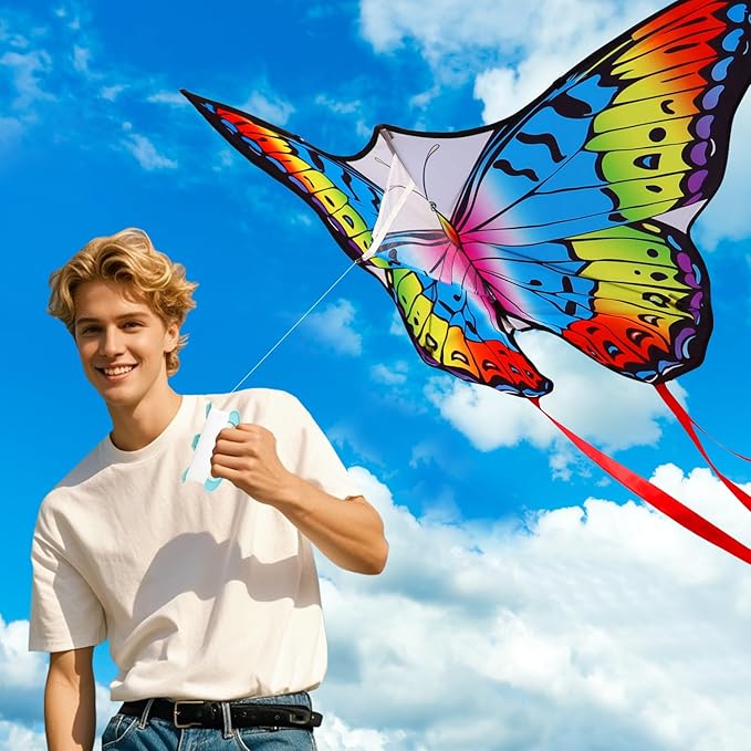 Large Octopus Kites for Kids & Adults,Big Kite for Beginners, Kites for Kids Ages 4-8,Outdoors Activities with Line and Handle