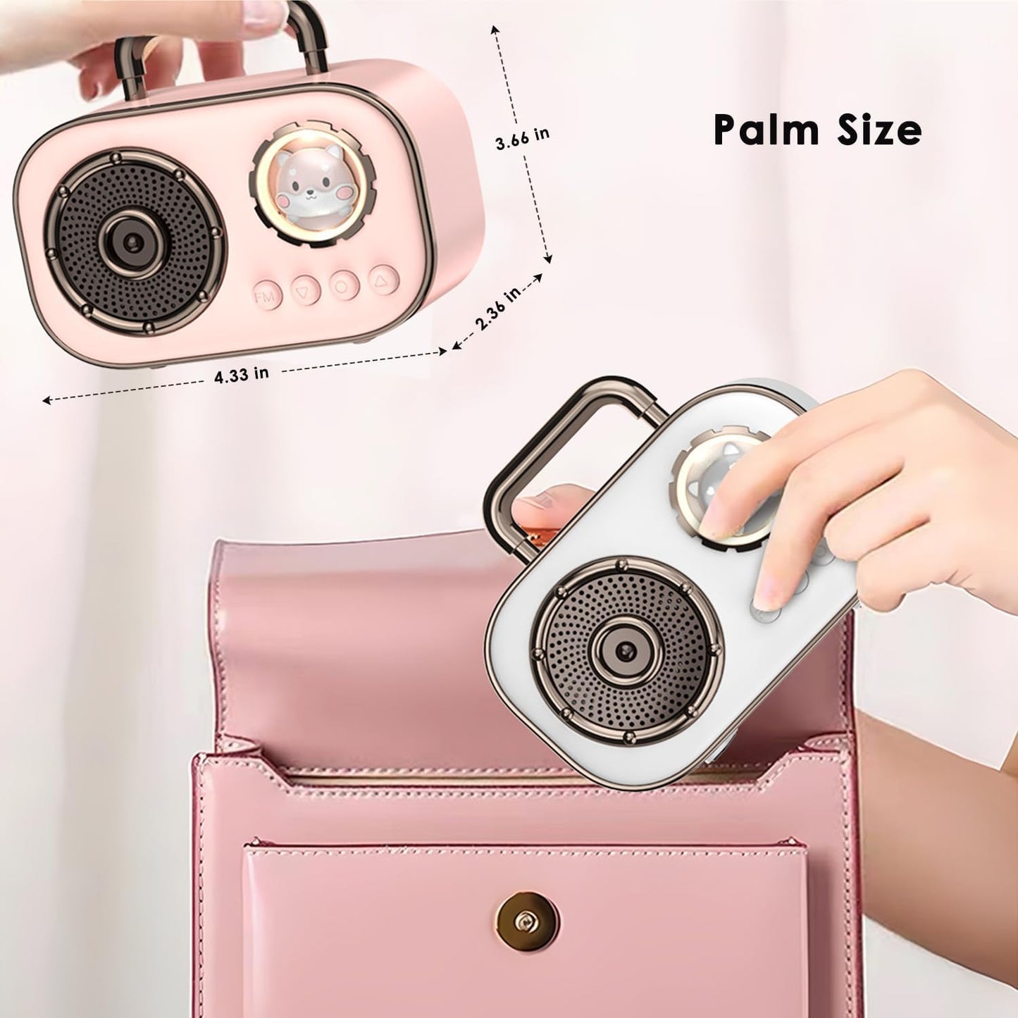 SpringFlora Sound,4H Wireless Bluetooth Speaker, Cute Mini Portable Speaker,Loud Playtime, Mic,TF/SD Card, Aux