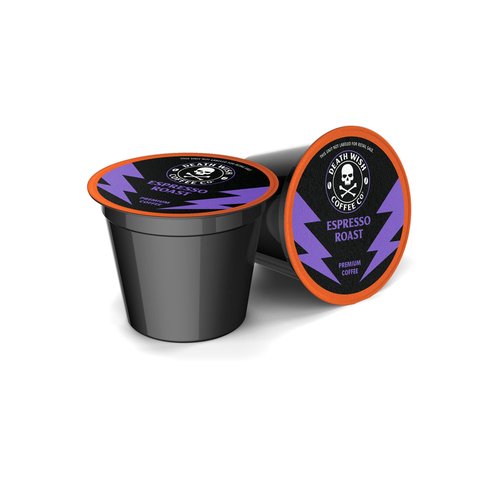 Death Wish Coffee, Espresso Roast Single Serve Coffee Pods - Fair Trade and Organic (50 Count)
