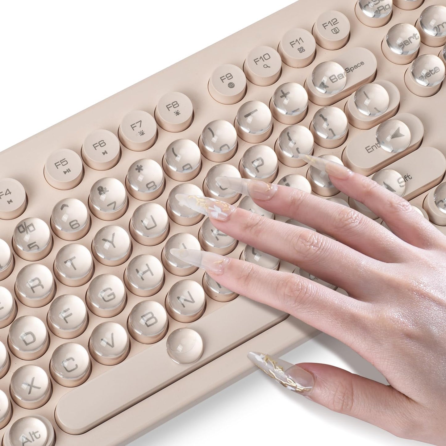 110PCS Keyboard Cover Stickers for Long Nails - Clear Glass Bubbles Long Nail Keyboard Cover, Raised Acrylic Nail Art