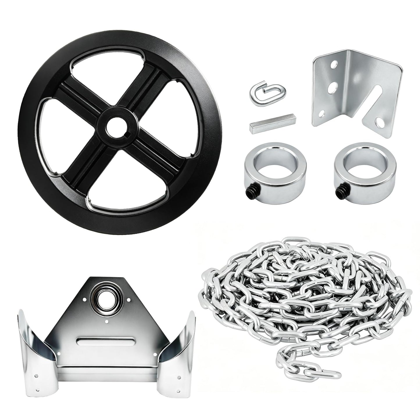 ‎NULTRUMA Garage Door Chain Hoist, 1:1 Reduced Drive Heavy Duty Wall Mounted Jackshaft Hoist Opener with 26ft Long Chain, for Roll Up Doors, Roller Shutters, Warehouses & Direct Drive Garage Doors