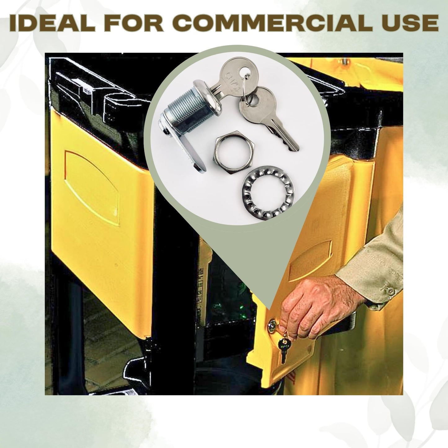 Replacement Lock & Key Set – Compatible with Rubbermaid® Commercial Cart 6181 | FG6181L20000 | 12 Locks with 24 Keys – (12 PK)