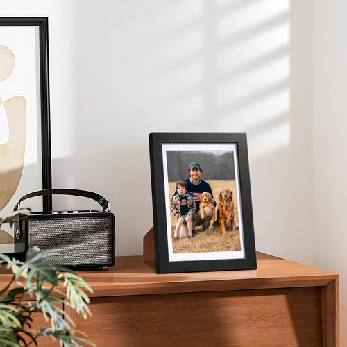 HappyHapi 4x6 Picture Frame Set of 5 - Black Gallery Wall Frames for 3.5x5 or 4x6 Photos