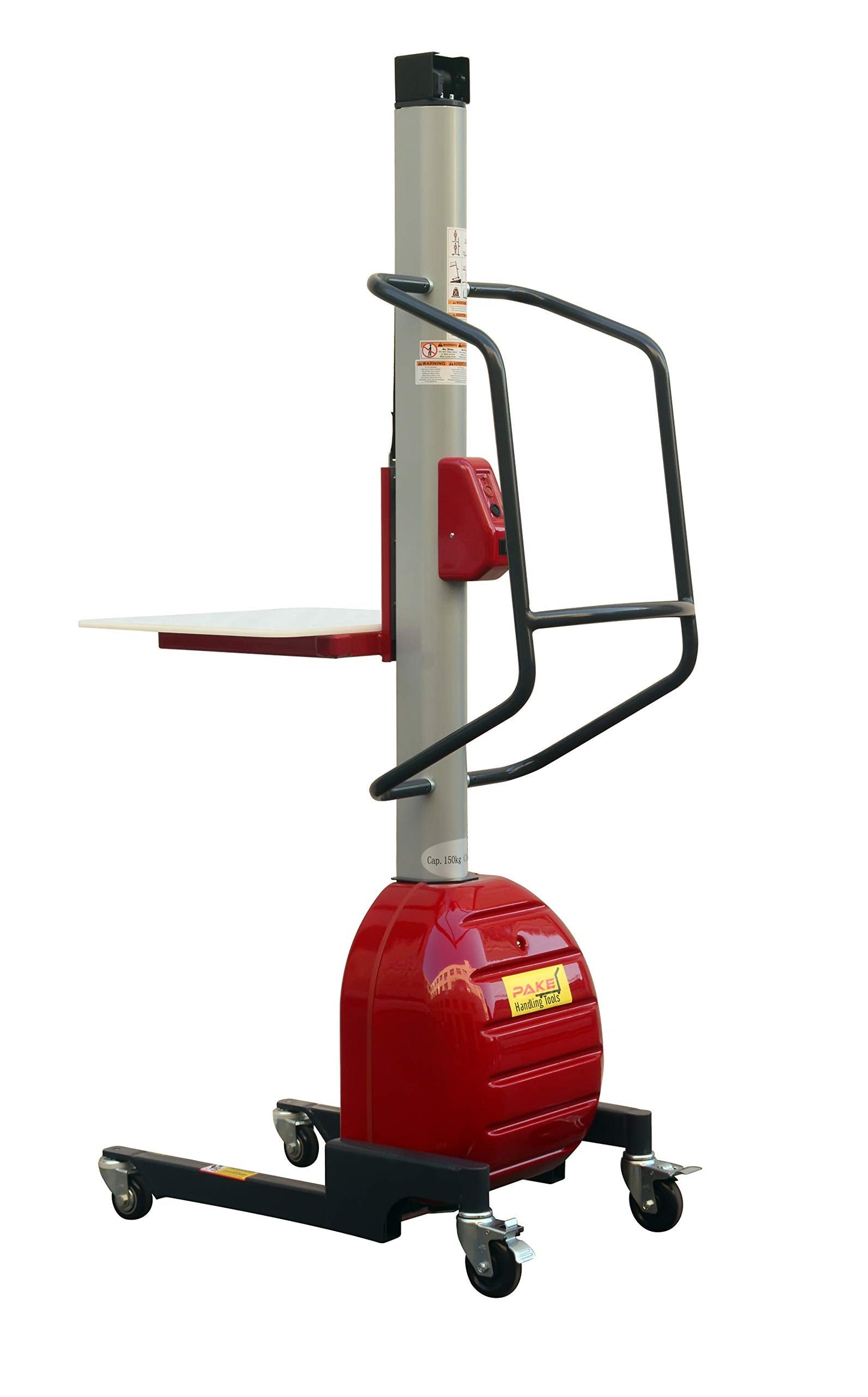 Electric Lift Work Positioner Truck, 330 lbs Capacity, 59" Lift Height, Belt Pulling System, Steel, Lightweight, Quiet and Easily Maneuverable (330lb 59" Raised Platform Height)