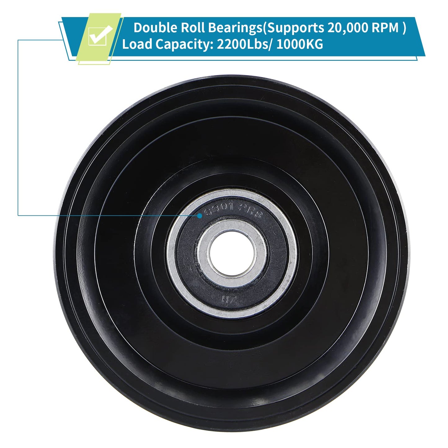 Skelang V Groove Wheel 4 Inches, Slide Gate Wheel with Double Bearings, Rolling Gate Caster for Inverted V Track, 2200 Lbs Load Capacity