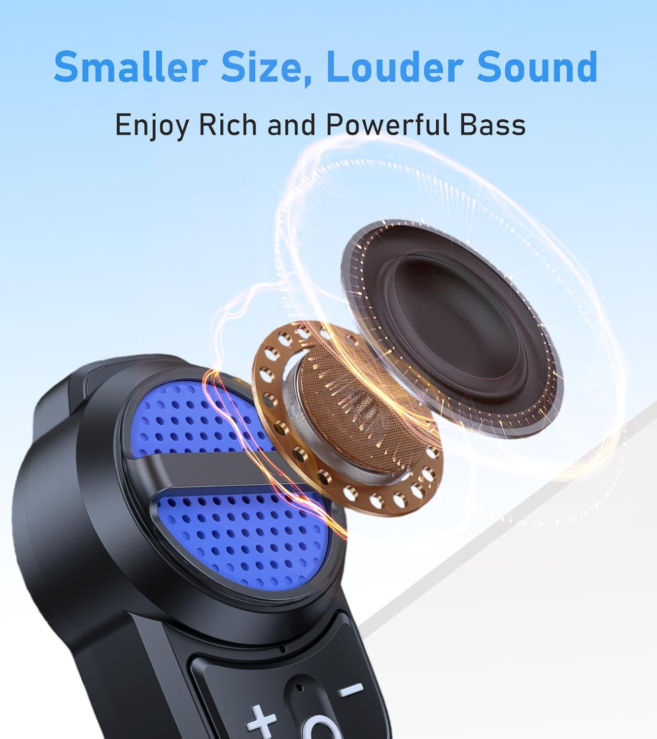 Tsnam IPX6 10H Wearable Bluetooth Speaker Clip on, Wireless Portable Speaker Built-in Mic, Waterproof